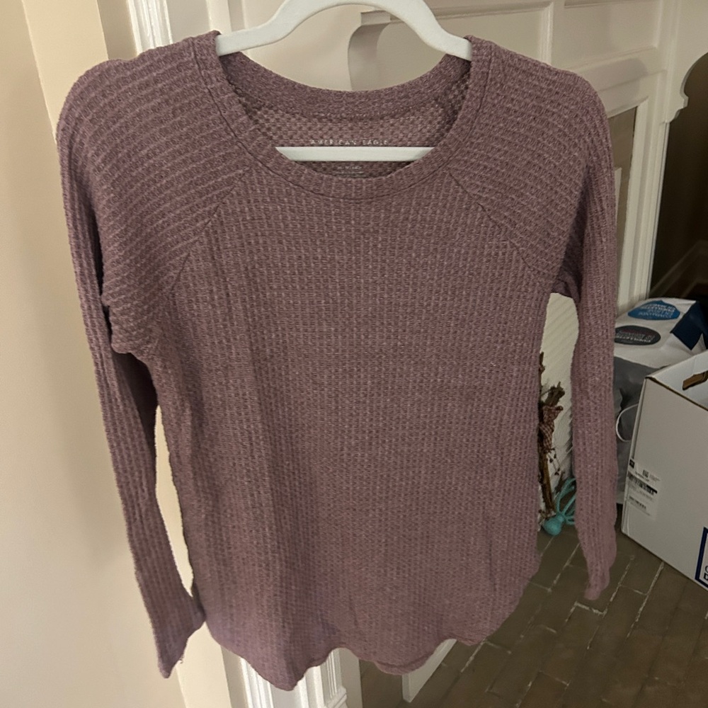 American Eagle Soft and Sexy Long Sleeve Waffle Shirt